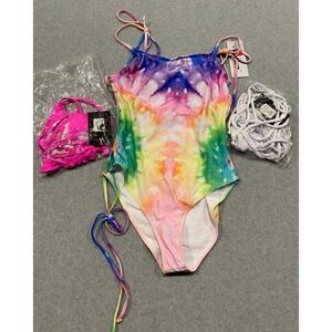 Fashion Nova Bikini & One Piece Bathing Suit L NWT Set of 3 Tie Dye,What a Beach